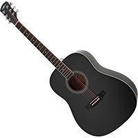 Dreadnought Left Handed Acoustic Guitar Black