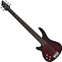 Chicago 5 String Left Handed Bass Guitar Trans Red