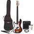 LA Left Handed Bass Guitar Sunburst 15W Bass Amp Pack - Image 3