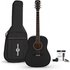 Dreadnought Left Handed Acoustic Guitar & Accessory Pack Black - Image 3