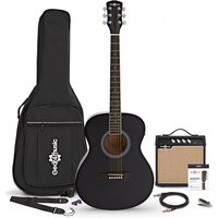 Student Left Handed Electro Acoustic Guitar + 15W Amp Pack Black