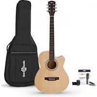 Single Cutaway Electro Acoustic Guitar & Accessory Pack Natural
