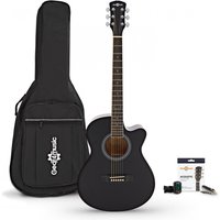 Single Cutaway Electro Acoustic Guitar & Accessory Pack Black