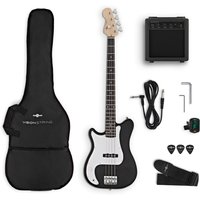 VISIONSTRING 3/4 Left Handed Bass Guitar Pack Black