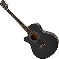 Single Cutaway Left Handed Electro Acoustic Guitar Black