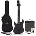 LA Select Modern Left Handed Electric Guitar Blackout 15W Guitar Amp & Accessory Pack - Image 3