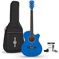 Single Cutaway Electro Acoustic Guitar & Accessory Pack Blue