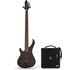 G4M 878 Left Hand Bass Guitar Walnut Stain & Eden Orbiter 8 Combo - Image 3