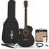 Single Cutaway Left Handed Electro Acoustic Guitar Black 15W Acoustic Amp & Accessory Pack - Image 3