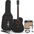 Dreadnought Cutaway Left Handed Electro Acoustic Guitar Black 15W Acoustic Amp & Accessory Pack - Image 3