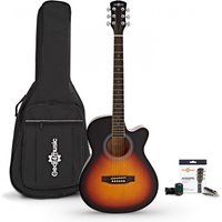 Single Cutaway Electro Acoustic Guitar & Accessory Pack Sunburst