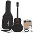 Parlour Left Handed Electro Acoustic Guitar Black 15W Acoustic Amp & Accessory Pack - Image 3