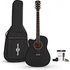 Dreadnought Cutaway Left Handed Electro Acoustic Guitar & Accessory Pack Black - Image 3