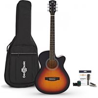 Single Cutaway Acoustic Guitar & Accessory Pack Sunburst