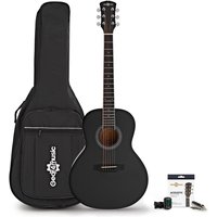 Parlour Electro Acoustic Guitar & Accessory Pack Black