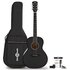 Parlour Left Handed Electro Acoustic Guitar & Accessory Pack Black - Image 3