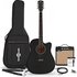 Dreadnought Cutaway Electro Acoustic Guitar Black 15W Acoustic Amp & Accessory Pack - Image 3