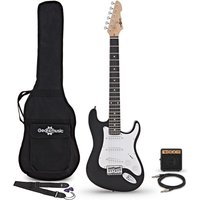 3/4 LA Electric Guitar Black Mini Guitar Amp Pack