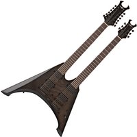 Harlem V Double Neck Guitar Black