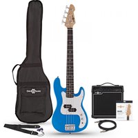 3/4 LA Bass Guitar Blue 15W Bass Amp Pack