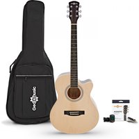 Single Cutaway Acoustic Guitar & Accessory Pack Natural