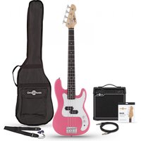 3/4 LA Bass Guitar Pink 15W Bass Amp Pack