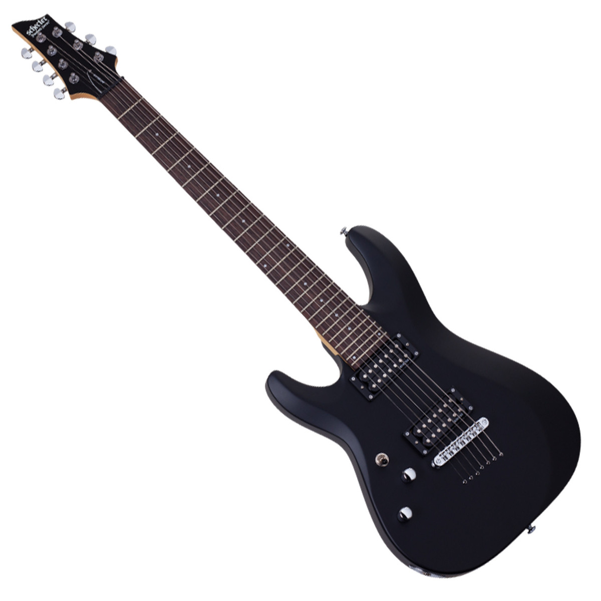 Schecter C-7 Deluxe Left Hand 7 String Satin Black - Image 2