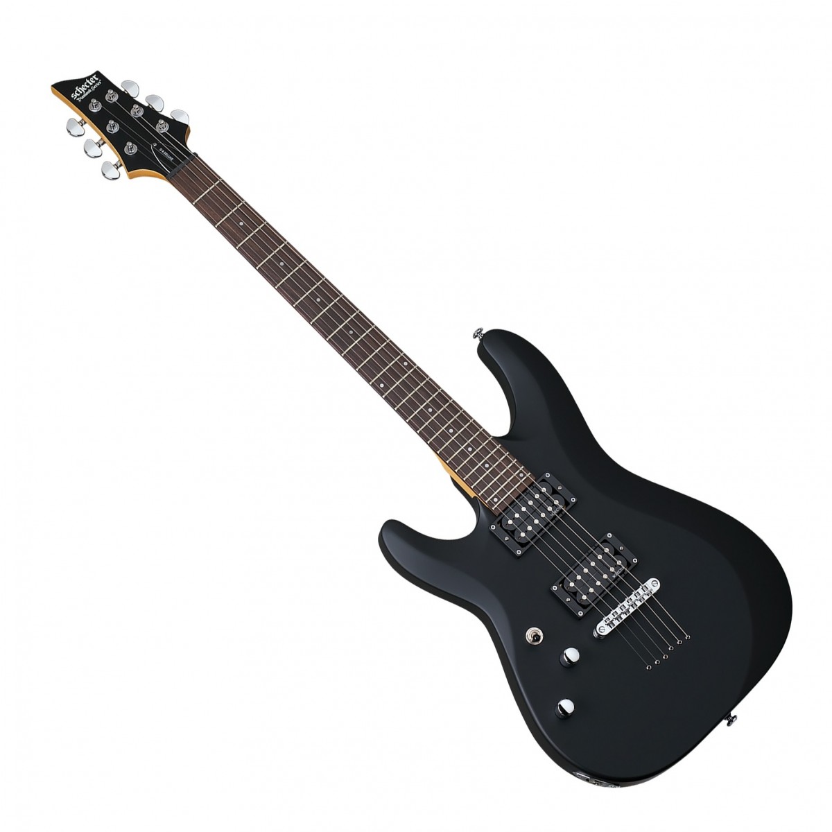 Schecter C-6 Deluxe Left Handed Electric Guitar Satin Black - Image 2
