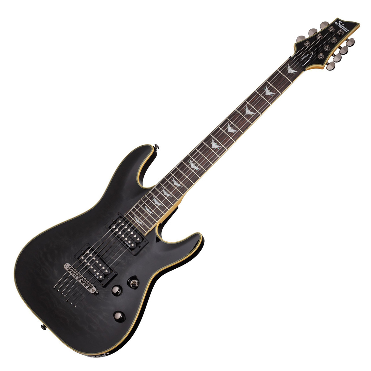Schecter Omen Extreme-7 7 String Electric Guitar See-Thru Black - Image 2