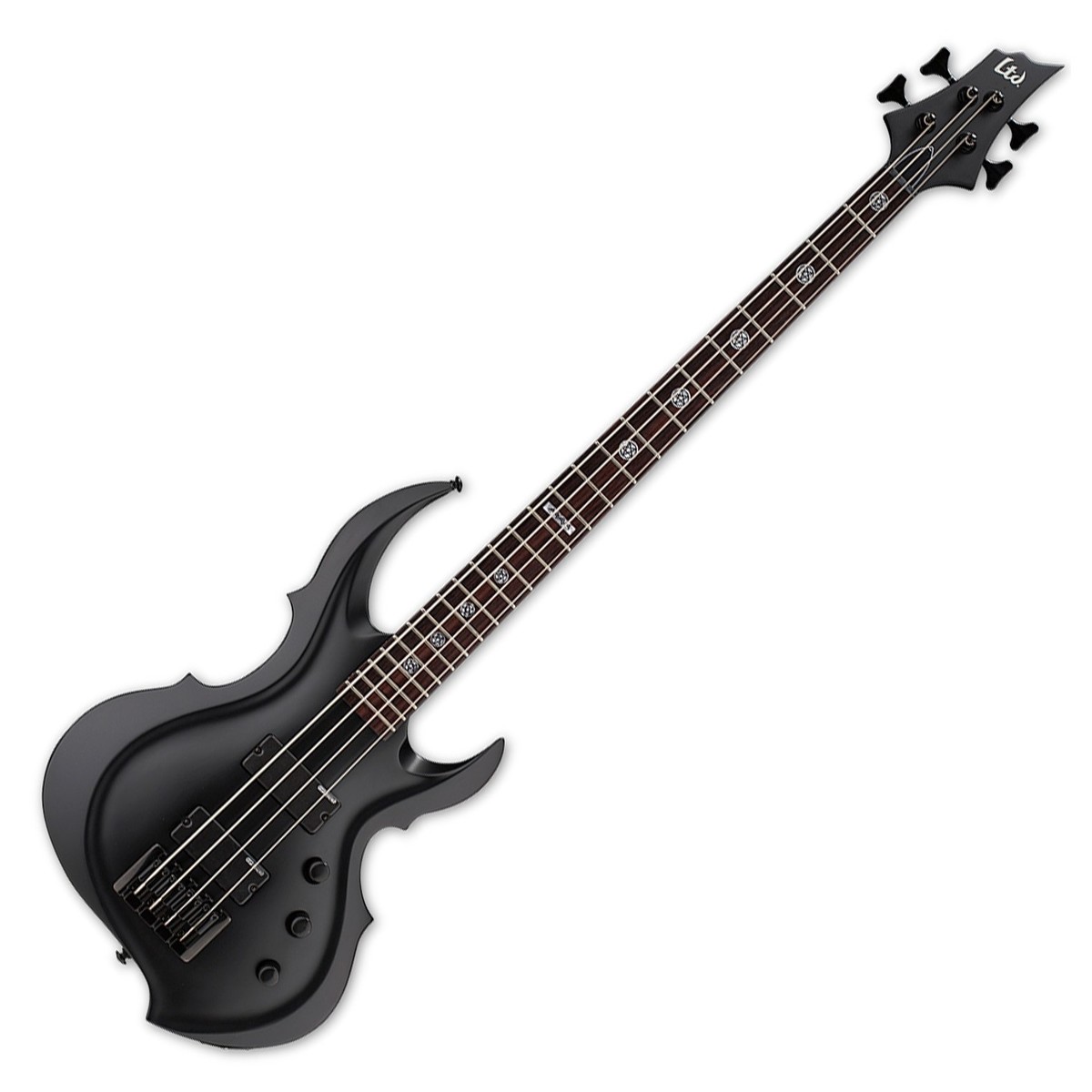 ESP LTD TA-204 FRX Tom Araya Bass Guitar Black Satin - Image 2