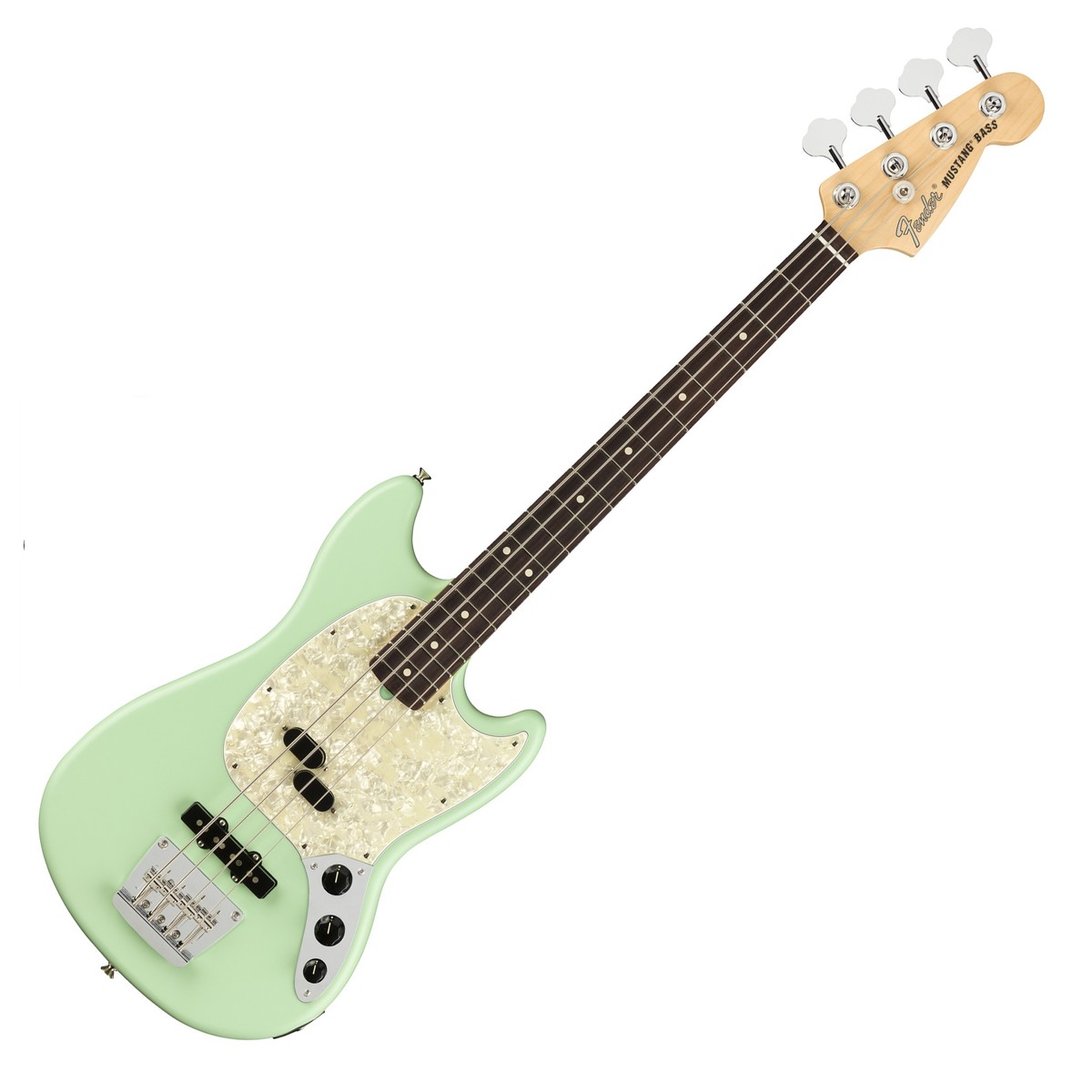 Fender American Performer Mustang Bass Satin Surf Green - Image 2