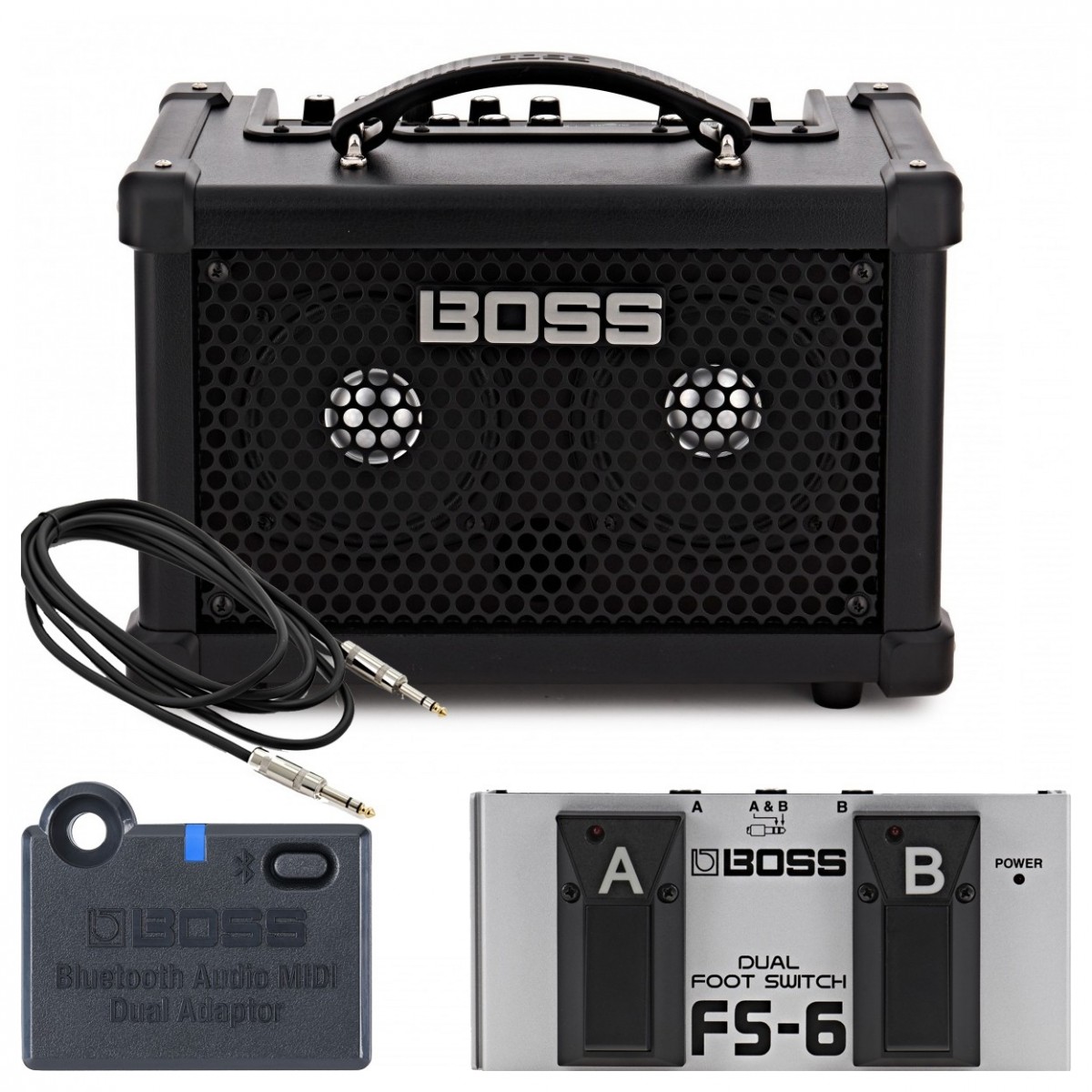 Boss Dual Cube Bass LX Bass Guitar Amplifier Complete Bundle - Image 2