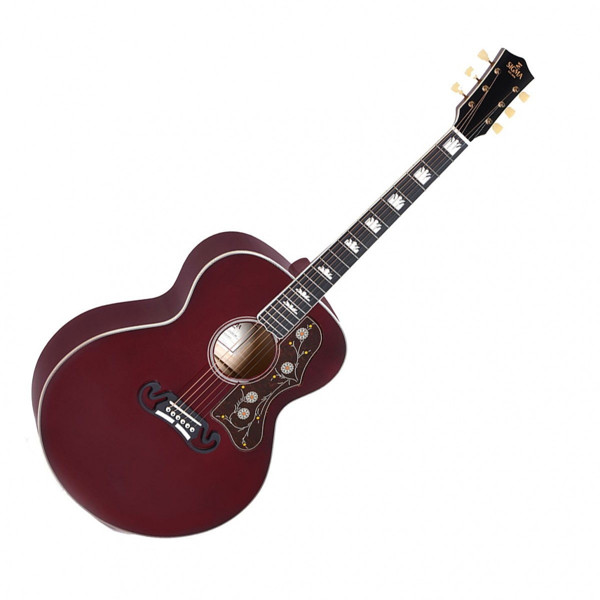 Sigma GJA-SG200-WR Electro Acoustic Translucent Wine Red - Image 2