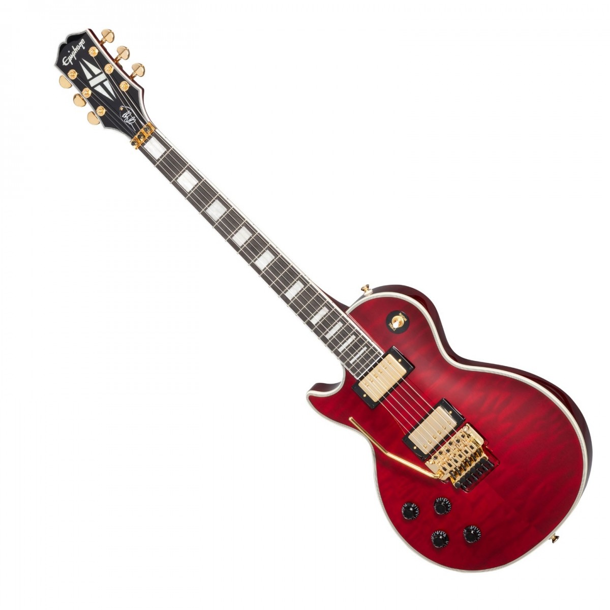 Epiphone Alex Lifeson Les Paul Custom Axcess Quilt Left-handed Ruby - Image 2