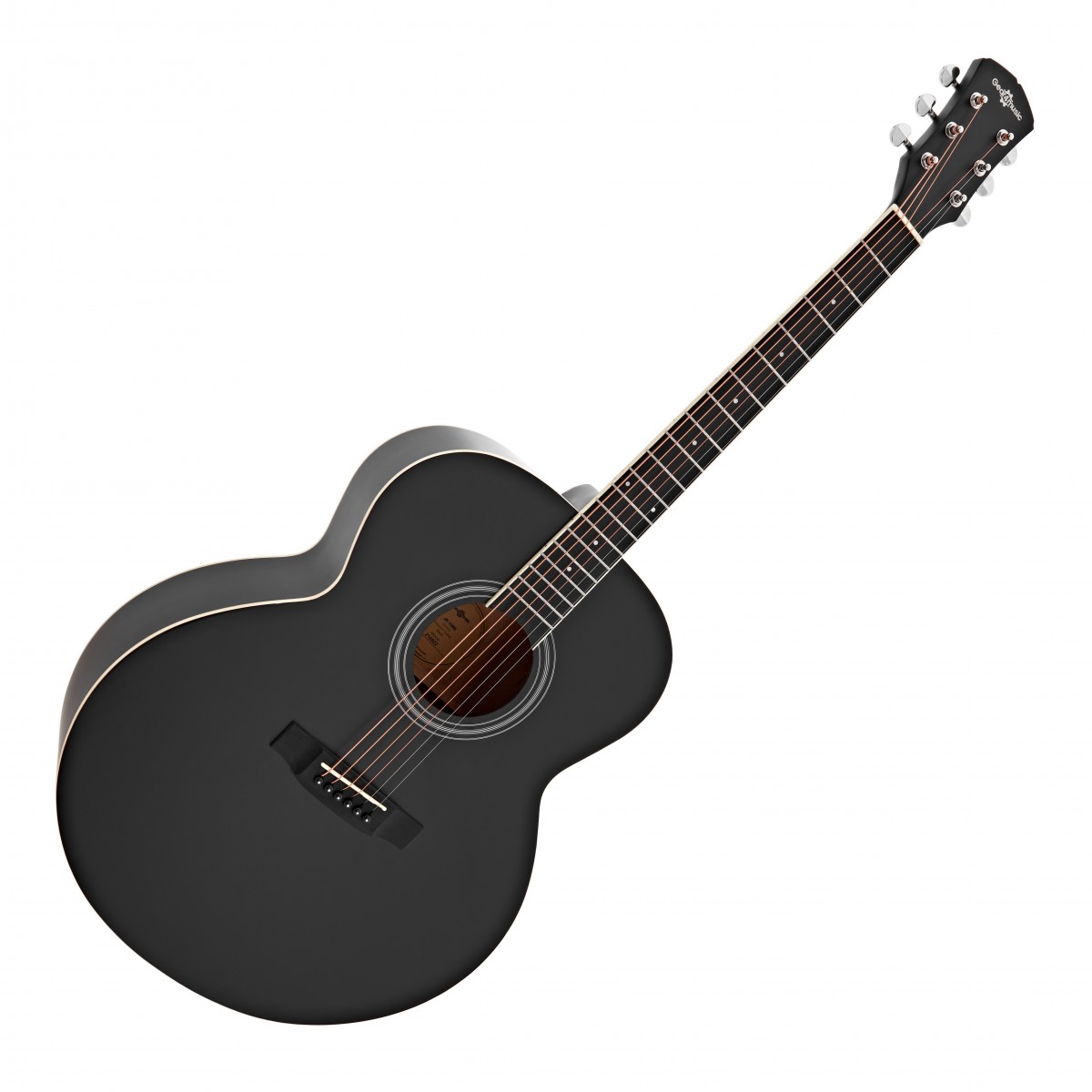 Jumbo Acoustic Guitar Black - Image 2