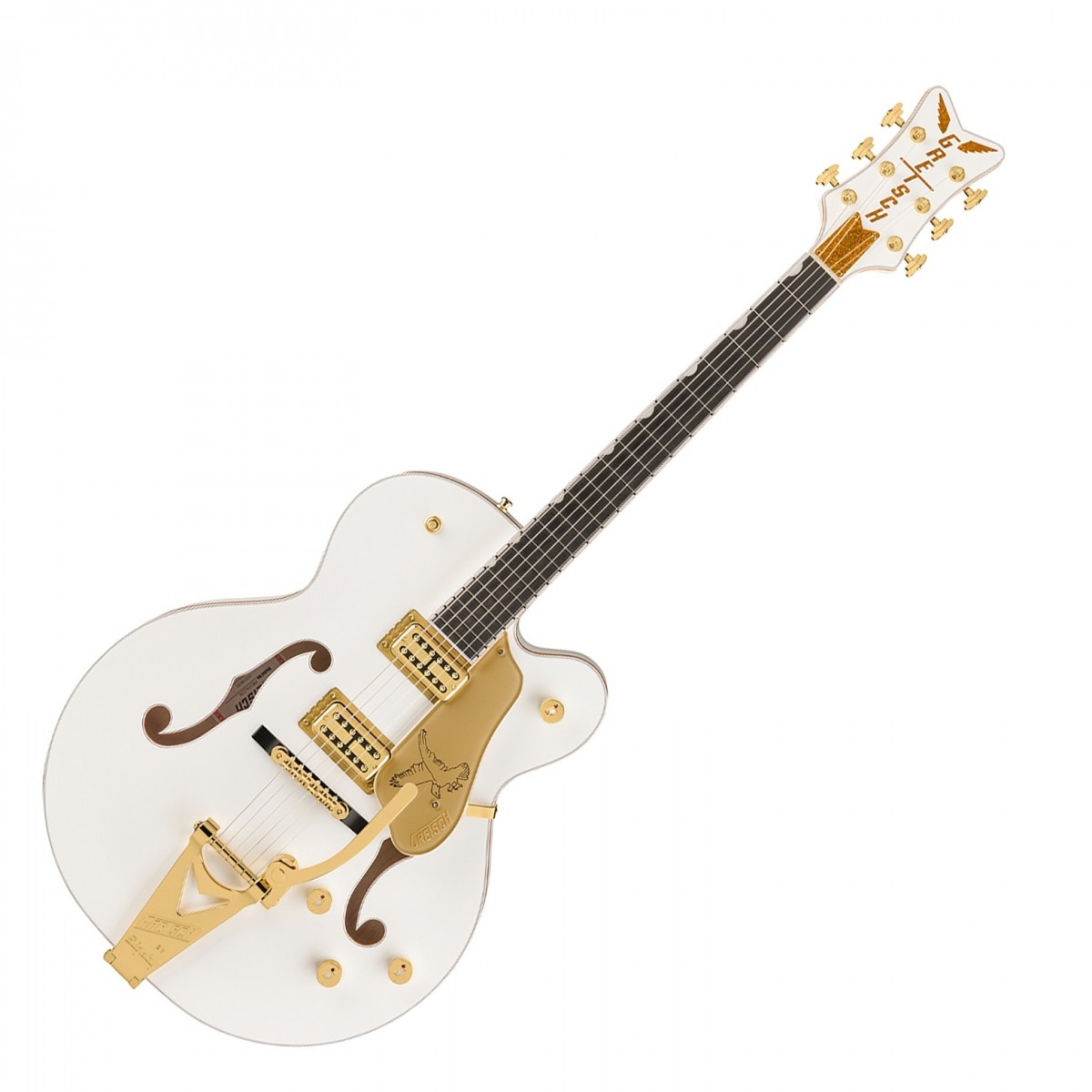 Gretsch Falcon Hollow Body with String-Thru Bigsby and Gold Hardware Ebony Fingerboard White - Image 2