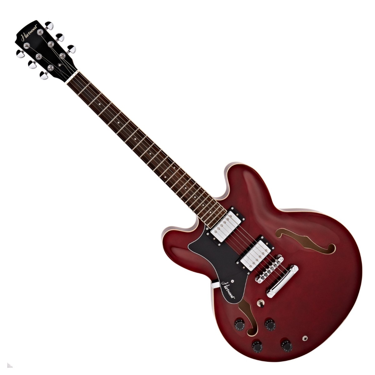 Hartwood Revival Left Handed Semi Acoustic Guitar Cherry Red - Image 2
