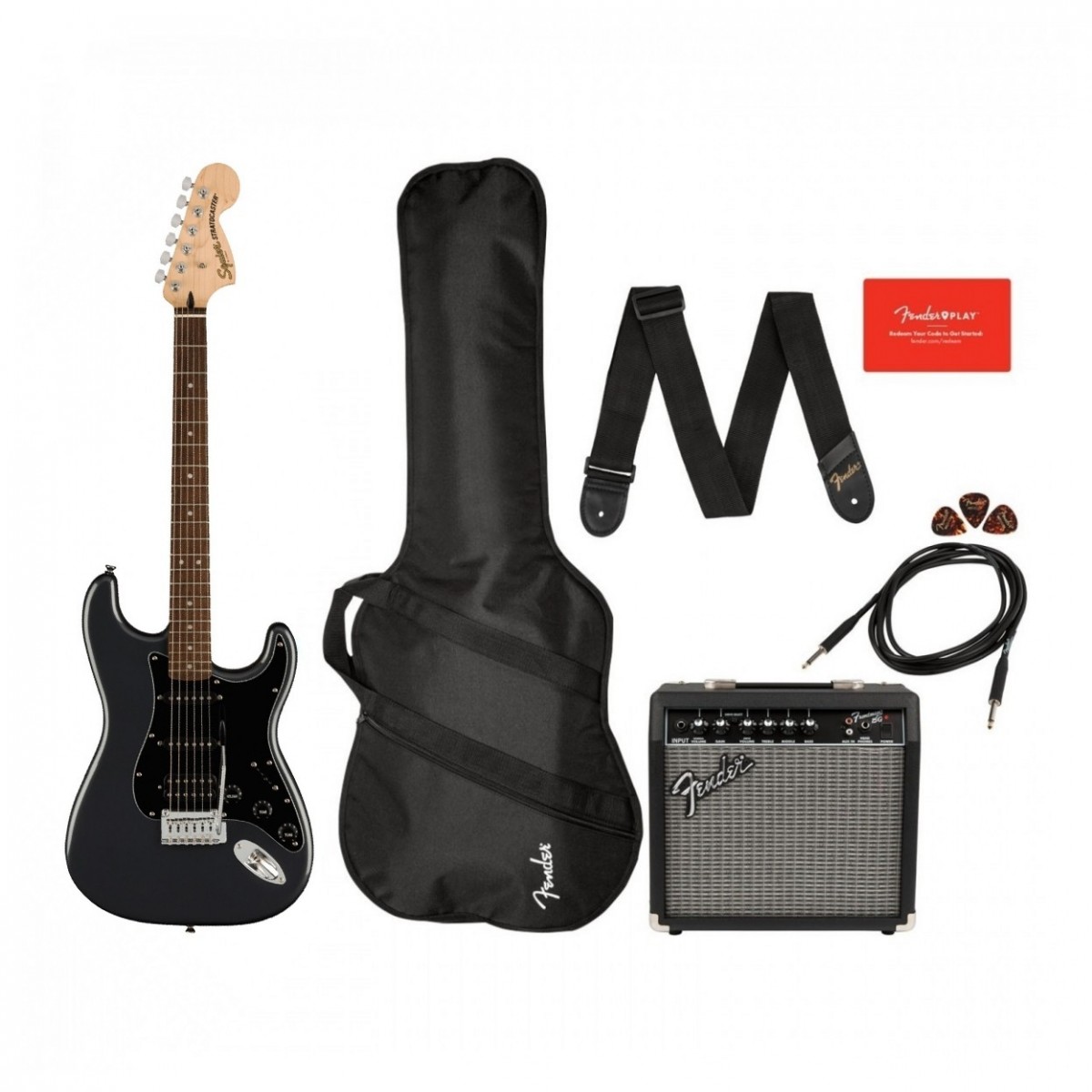 Squier Affinity Stratocaster HSS Pack Charcoal Frost Metallic - Image 2