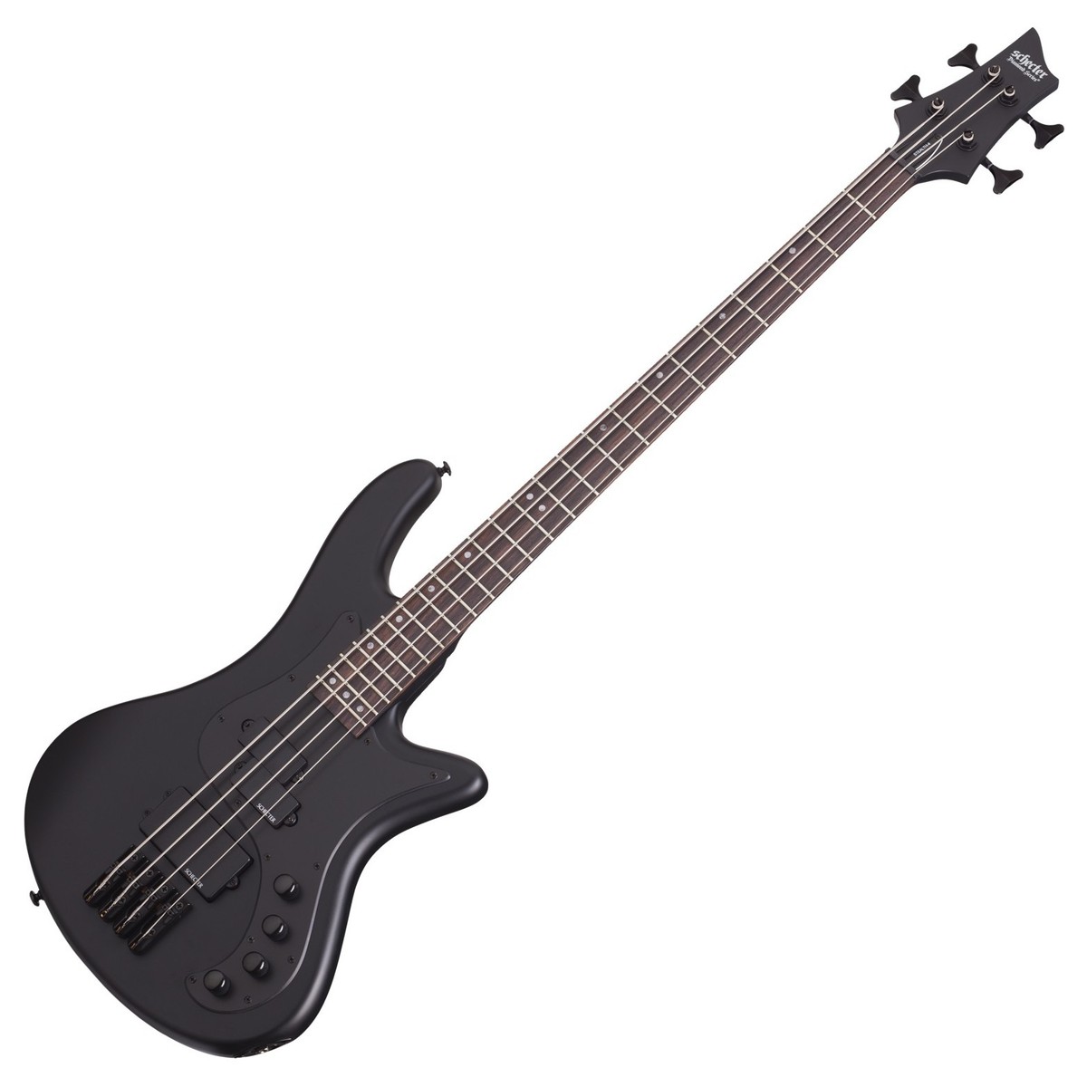 Schecter Stiletto Stealth-4 Bass Guitar Satin Black - Image 2