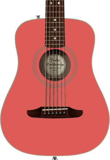 Fender California Standard Redondo Mini Spruce Top Acoustic Guitar in Fiesta Red