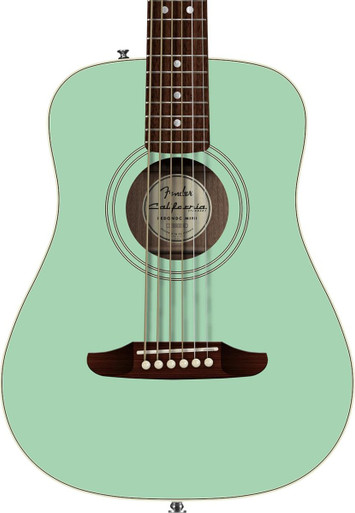 Fender California Standard Redondo Mini with Bag Spruce Top Acoustic Guitar in Surf Green