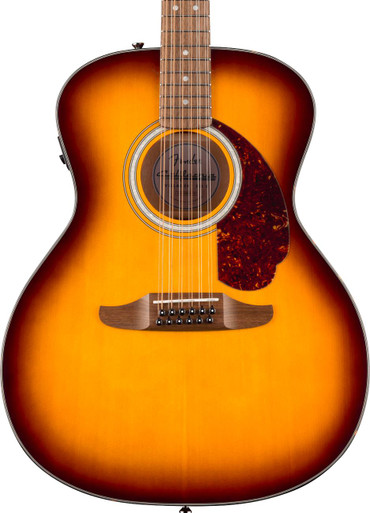 Fender California Deluxe Villager 12-String Electro Acoustic Guitar in Honey Sunburst