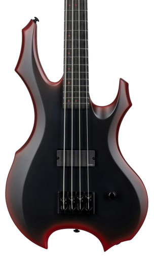 ESP LTD FL-4 Bass Guitar in Black Red Burst Satin - Image 1