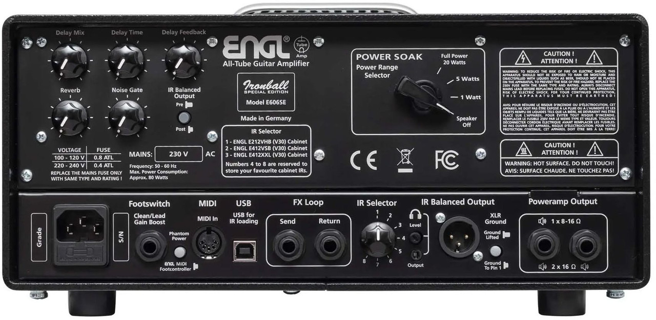 ENGL Amps Ironball Special Edition E606SE Amp Head 20W with Reverb Power Soak and MIDI
