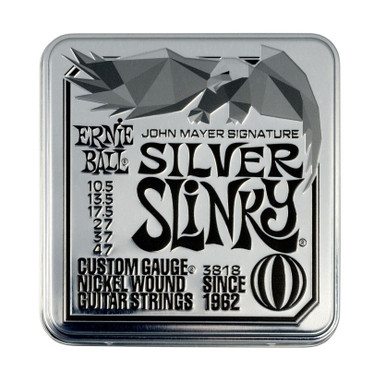 Ernie Ball John Mayer Silver Slinky Electric Guitar Strings 10.5-47 3 Pack Tin