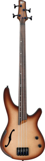 Ibanez SRH500F-NNF Fretless Bass Guitar In Natural Browned Burst Flat