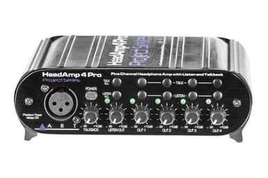 ART HeadAMP 4 Pro - Five Channel Headphone Amplifier with Talkback - Image 2