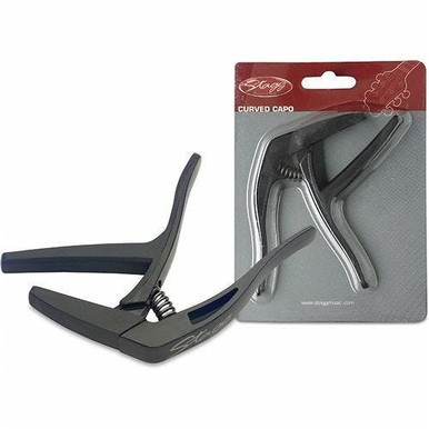 Stagg Curved Trigger Capo for Acoustic/Electric Guitar in Black