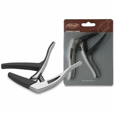 Stagg Curved Trigger Capo for Acoustic/Electric Guitar in Chrome
