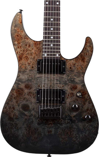 Schecter C-1 Standard Electric Guitar in Black Fade Burst Burl